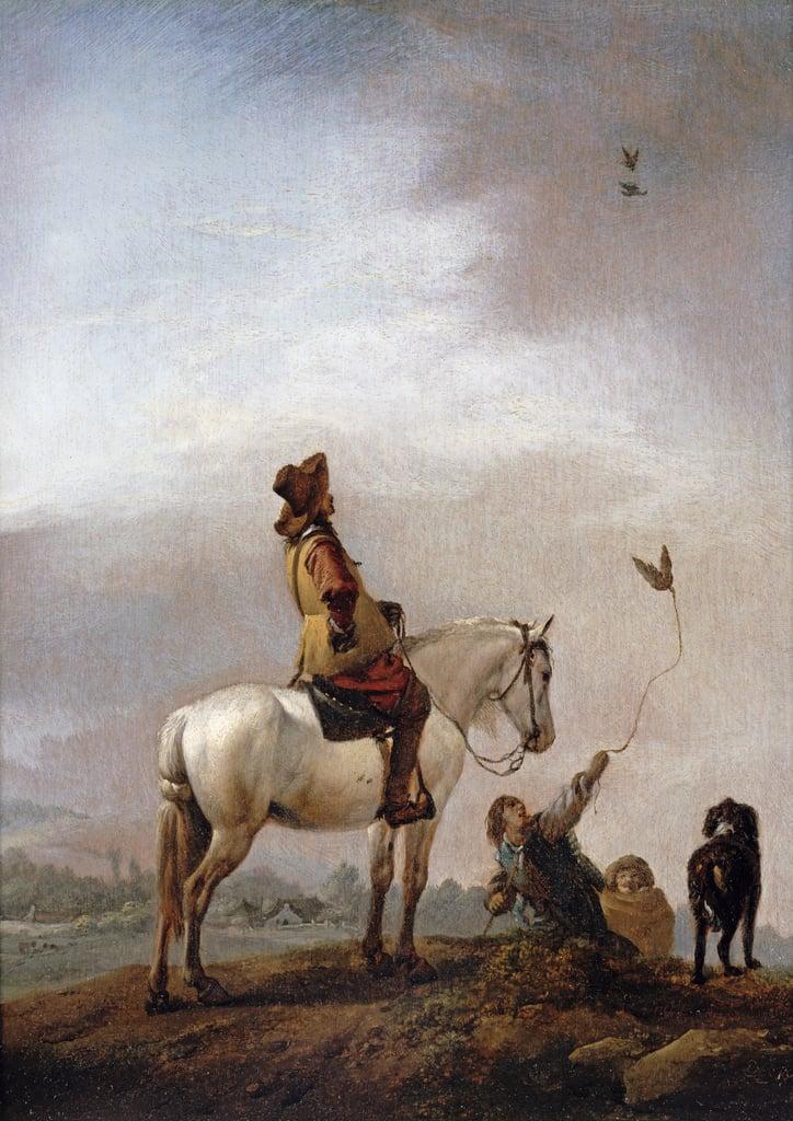 Gentleman on a Horse Watching a Falconer by Philips Wouwerman
