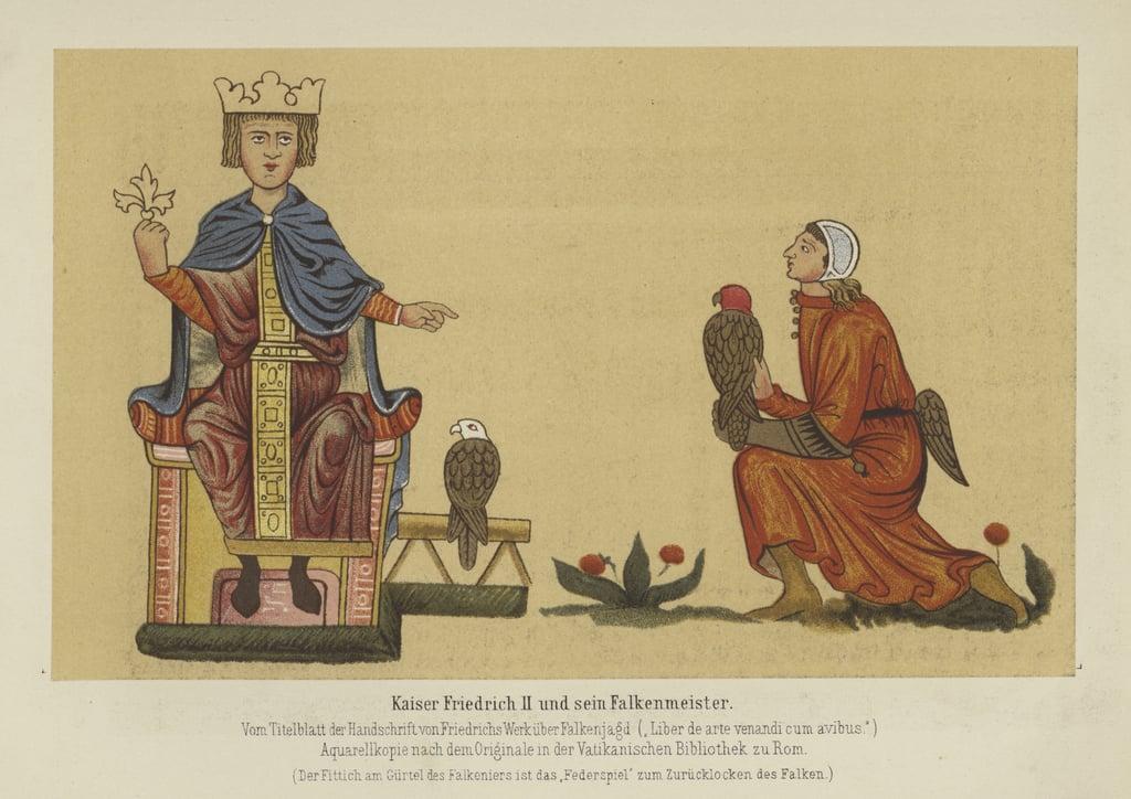 Holy Roman Emperor Frederick II and his Master of Falcons, 13th Century 