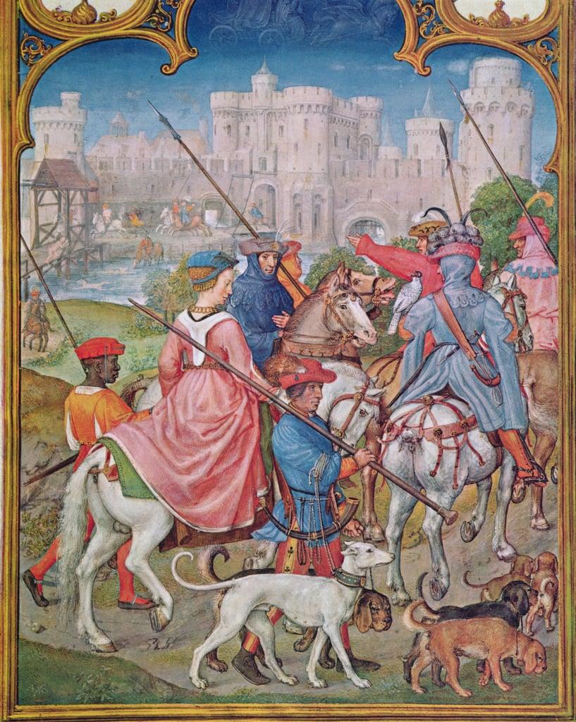 Fol.8v Month of August: Leaving for the Hunt, from the Breviarium Grimani, c.1515 
